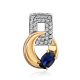 Geometric Design Gold Sapphire Pendant, image 