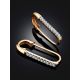 Trendy Gold Crystal Safety Pin Earrings, image , picture 2