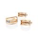 Chain Motif Gold Crystal Earrings, image , picture 3