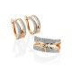 Zipper Design Gold Crystal Statement Earrings, image , picture 3