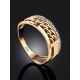 Chic and Classy Chain Motif Gold Crystal Ring, Ring Size: 6.5 / 17, image , picture 2