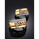 Trendy Chain Motif Gold Crystal Earrings, image , picture 2