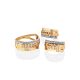 Trendy Chain Motif Gold Crystal Earrings, image , picture 4
