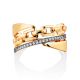 Elegant Chain Motif Gold Crystal Set, Ring Size: 9 / 19, image , picture 4