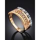 Stylish Gold Crystal Ring, Ring Size: 7 / 17.5, image , picture 2