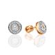 Gold Crystal Statement Stud Earrings, image 
