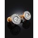Gold Crystal Statement Stud Earrings, image , picture 2