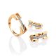 Contemporary Design Gold Crystal Earrings, image , picture 4
