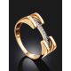 Contemporary Design Gold Crystal Ring, Ring Size: 8 / 18, image , picture 2