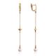 Chic And Classy Gold Pearl Chain Earrings, image 