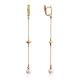 Chic And Classy Gold Pearl Chain Earrings, image 