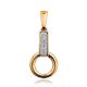 Geometric Design Gold Crystal Statement Pendant, image 