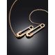 Trendy Gold Crystal Safety Pin Necklace, image , picture 2