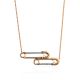 Trendy Gold Crystal Safety Pin Necklace, image 