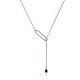 Stylish Gold Sapphire Y-Type Necklace, image 
