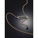 Stylish Gold Sapphire Y-Type Necklace, image , picture 2