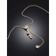 Ultra Feminine Gold Crystal Lariat Necklace, image , picture 2