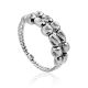 Fashionable Silver Beaded Ring The Sparkling, Ring Size: 8 / 18, image 
