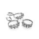Glittering Silver Beaded Ring The Sparkling, Ring Size: 6.5 / 17, image , picture 6