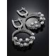 Glittering Silver Dangle Hoop Earrings Thе Sparkling, image , picture 2
