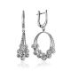 Glittering Silver Dangle Hoop Earrings Thе Sparkling, image 