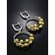 Bicolor Silver Dangle Hoop Earrings The Sparkling, image , picture 2