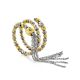 Bicolor Silver Coiled Ring With Tassel Charm The Sparkling, Ring Size: 5.5 / 16, image 