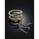 Bicolor Silver Coiled Ring With Tassel Charm The Sparkling, Ring Size: 5.5 / 16, image , picture 2