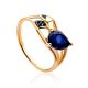 Leaf Motif Gold Sapphire Ring, Ring Size: 8.5 / 18.5, image 