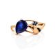 Leaf Motif Gold Sapphire Ring, Ring Size: 8.5 / 18.5, image , picture 3