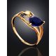 Leaf Motif Gold Sapphire Ring, Ring Size: 8.5 / 18.5, image , picture 2