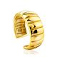Golden Ribbed Band Ring The ICONIC, Ring Size: Adjustable, image , picture 5