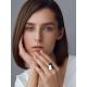 Chunky Gold Plated Silver Trinity Ring The Liquid, Ring Size: 8.5 / 18.5, image , picture 3