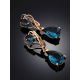 Elegant Gold Topaz Drop Earrings, image , picture 2