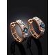 Medium Size Gold Topaz Hoop Earrings, image , picture 2