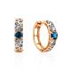Medium Size Gold Topaz Hoop Earrings, image 