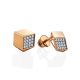 Geometric Gold Crystal Stud Earrings The Roxy, image 