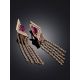 Glam Style Gold Ruby Corundum Earrings, image , picture 2