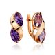 Elegant Gold Alexandrite Earrings, image 