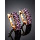 Romantic Style Gold Amethyst Earrings, image , picture 2