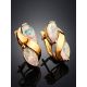Ultra Feminine Gold Opal Earrings, image , picture 2