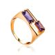 Geometric Deisgn Gold Alexandrite Ring, Ring Size: 7 / 17.5, image 