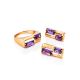 Geometric Design Gold Alexandrite Earrings, image , picture 4