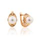 Classy Gold Pearl Earrings, image 
