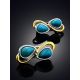 Infinity Motif Silver Turquoise Earrings, image , picture 2