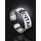 Minimalist Silver Engraved Ring, Ring Size: 6 / 16.5, image , picture 2