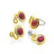 Bright Gilded Silver Rhodonite Pendant, image , picture 5