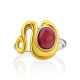 Sleek Gilded Silver Rhodonite Ring, Ring Size: 9 / 19, image , picture 4