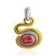 Bright Gilded Silver Rhodonite Pendant, image 