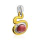 Bright Gilded Silver Rhodonite Pendant, image , picture 4